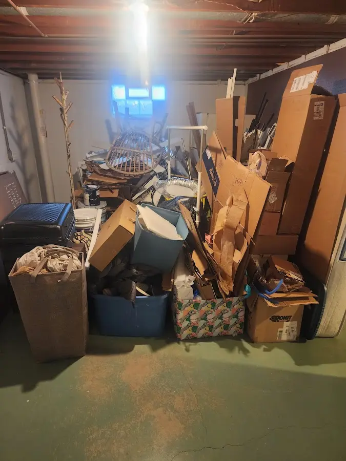 Roll-off dumpster container at job site for 6 Yard Dumpster Rental in McLean